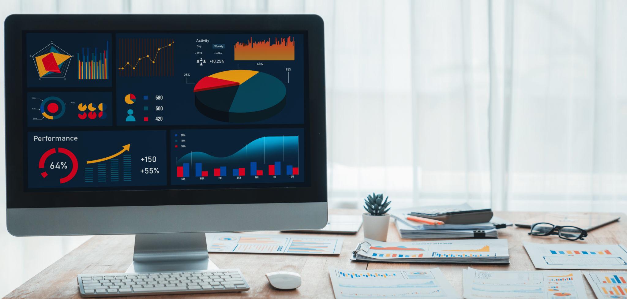 Illustrative financial analytics and reporting dashboard